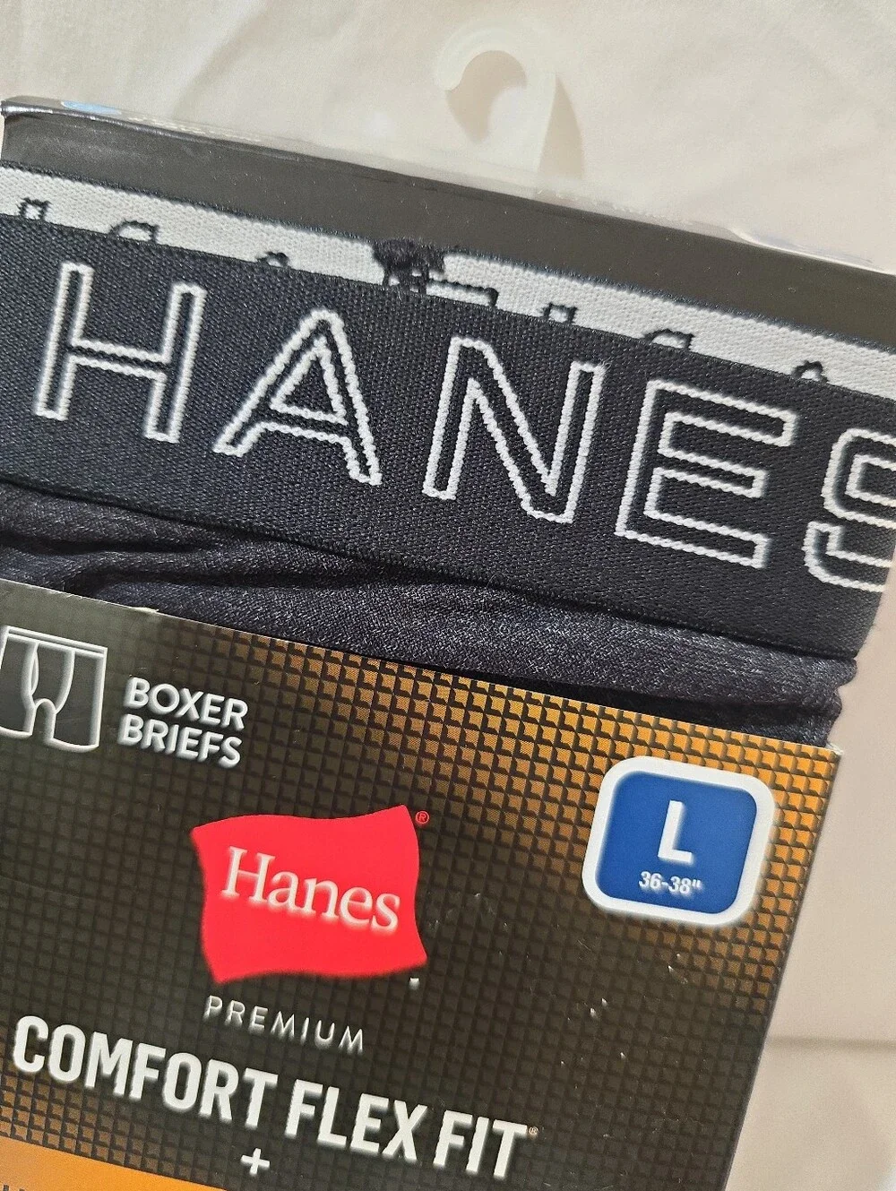 NWT Hanes Men's 2 Pack Boxer Briefs Premium Comfort Flex Seamless Tagless Large